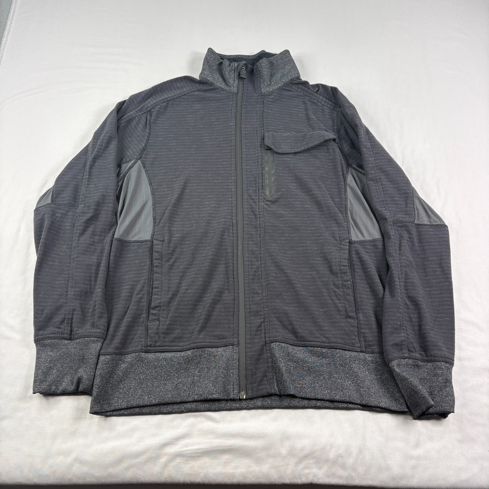 Lululemon Jacket Mens Large Black Gray Full Zip Athleisure Slim Fit Performance